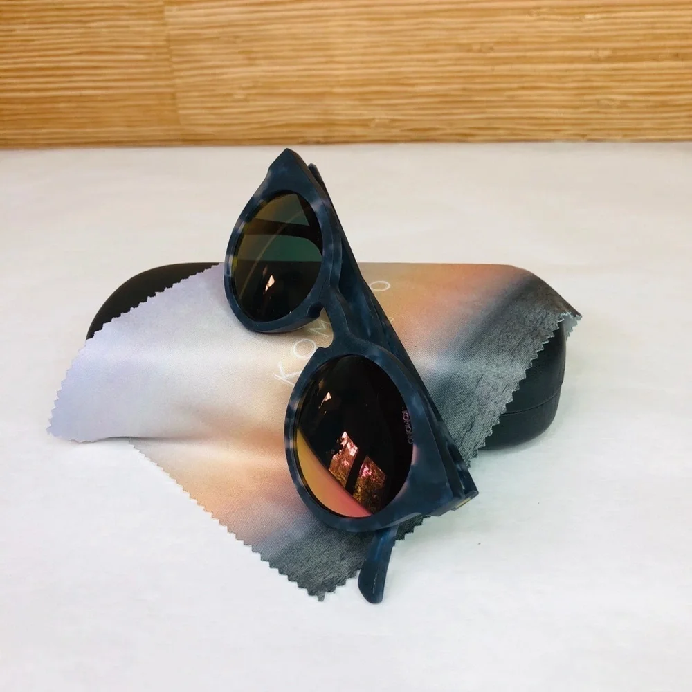 KOMONO sunglasses NEW Lulu blue tortoise reflective Matte Indigo Demi